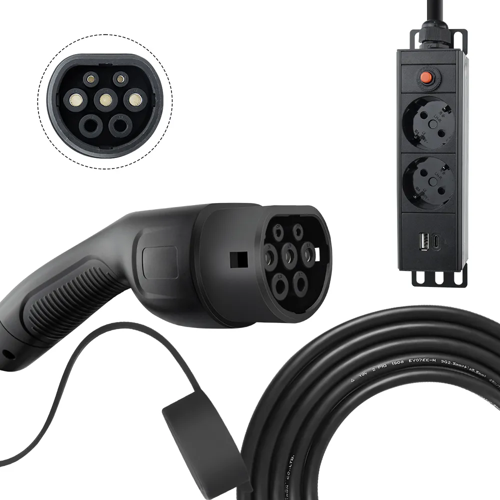 EU V2L EV Charger and Power Strip 16A 2